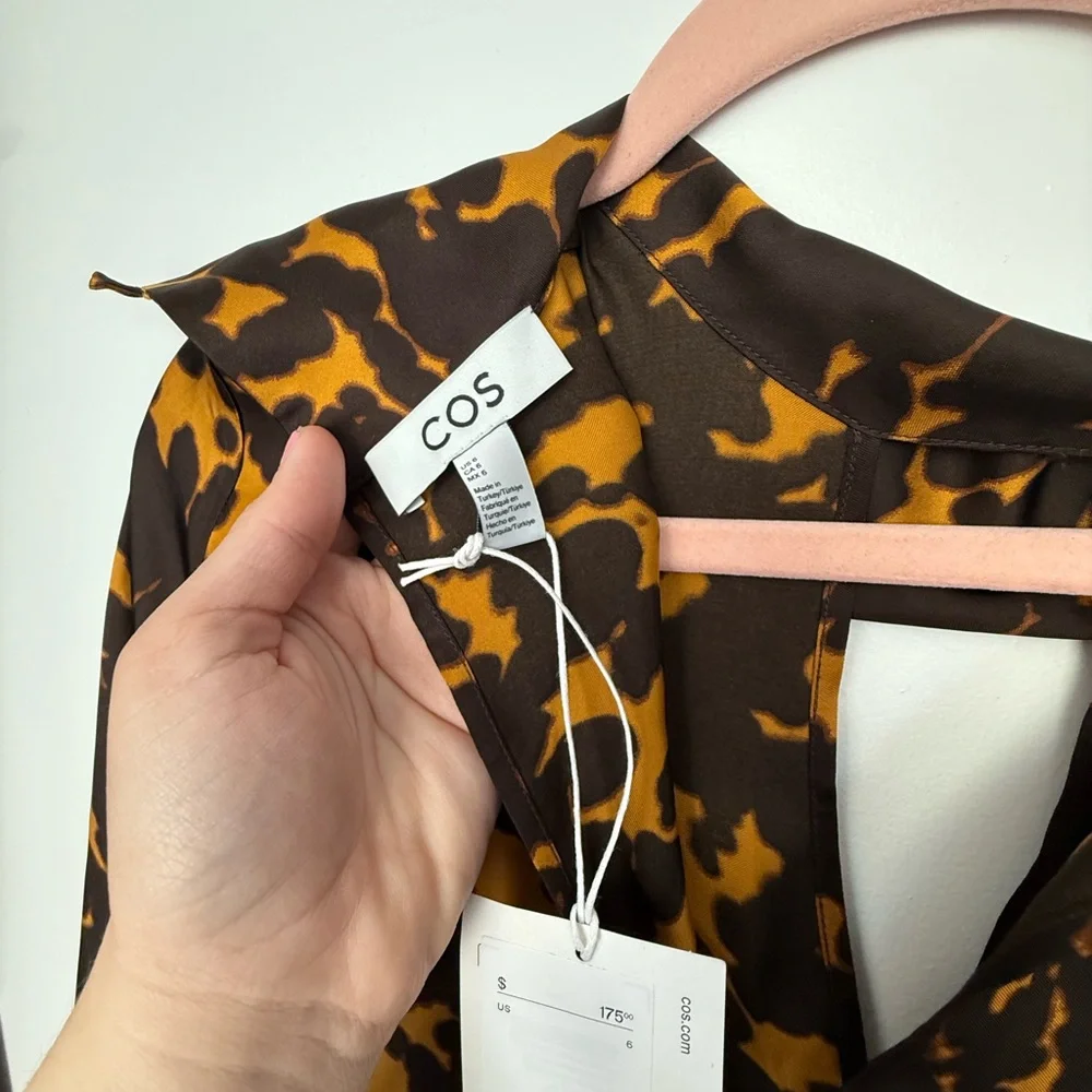 New Cos Asymmetrical Black and Gold Dress - Picture 4 of 7